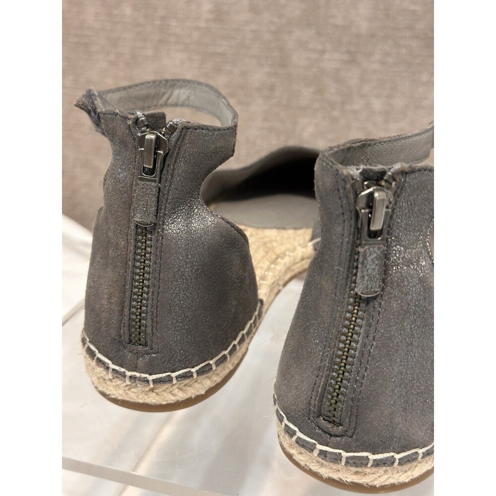 Eileen Fisher Lala Espadrilles Shoes Soft Pewter Metallic Flats US 8.5 EUC - Picture 11 of 16
